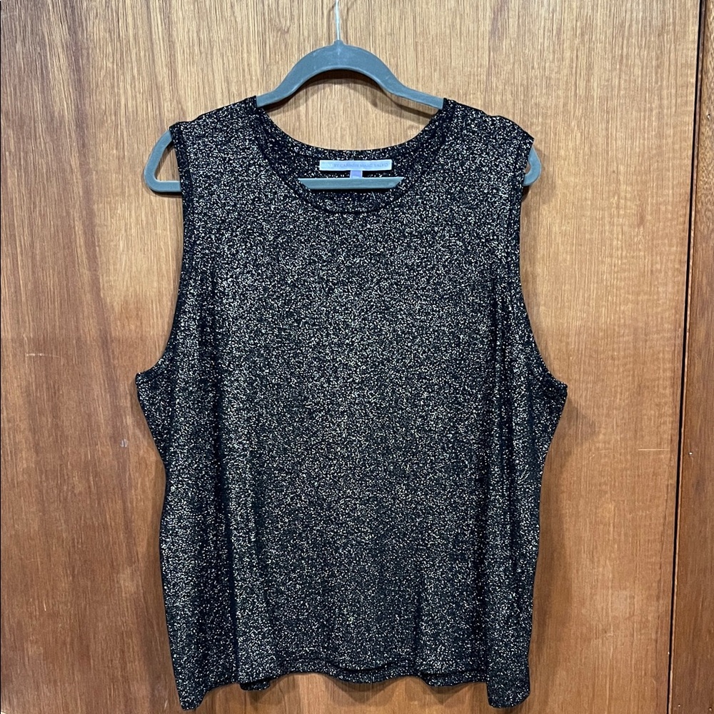 Shimmering Black Sleeveless Muscle Tee